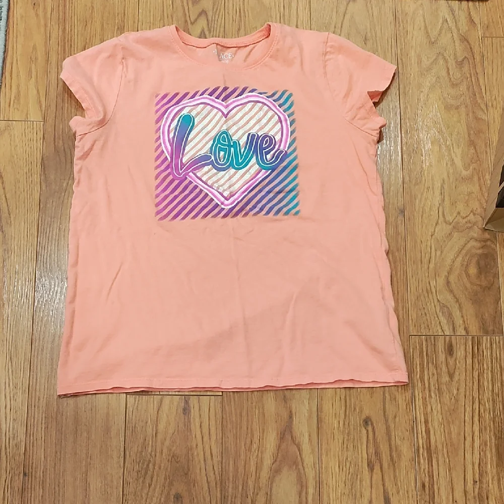The Children's Place Peach Love Heart Tee
